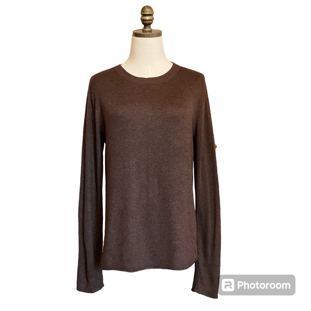 Mossimo Women’s Thin Knit Sweater Long Sleeve Top Brown size small
